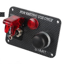 12V Racing Car Ignition Switch Panel Engine Start Push Button Red LED Toggle